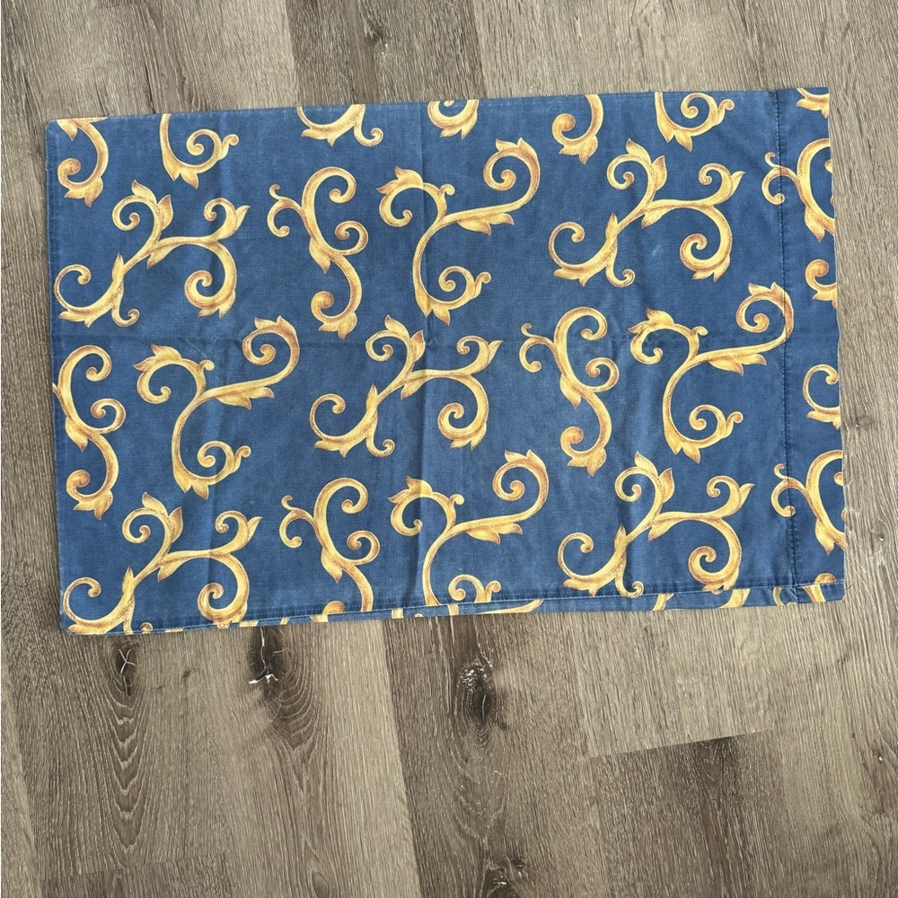 Blue & Gold Abstract Pillow case